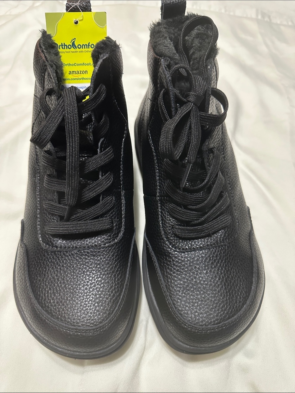 OrthoComfort Women's Black Winter Comfort Lace-Up Boots